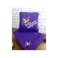 Набор подушка и плед Любимой бабушке Фиолетовый