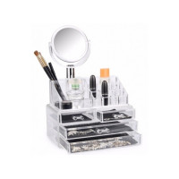 Акриловый органайзер для косметики с зеркалом Cosmetic Storage Box