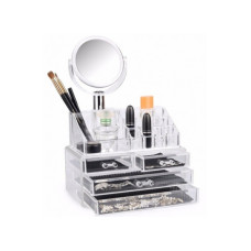 Акриловый органайзер для косметики с зеркалом Cosmetic Storage Box