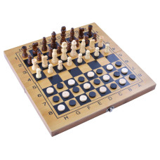 Игровой набор 3в1 нарды, шахматы и шашки (34х34 см) Гранд Презент 3517B