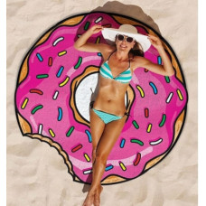 Пляжный коврик Пончик розовый (Donut) 140 см
