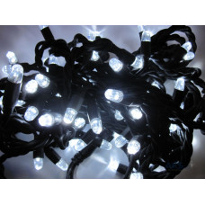 Гирлянда светодиодная LED 100 белый на черных проводах