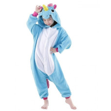 Детская пижама кигуруми Единорог (голубой) 110 см