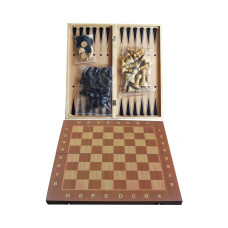 Игровой набор 3в1 нарды, шахматы и шашки (24*24 см) Гранд Презент 7721