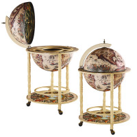 Глобус бар напольный Карта мира слоновая кость сфера 45 см Гранд Презент 45001W