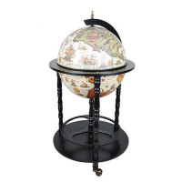 Глобус бар напольный Карта мира чёрный сфера 45 см Гранд Презент 45001W-В