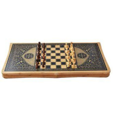 Игровой набор 3в1 нарды шахматы и шашки (62х62 см) Гранд Презент В6535