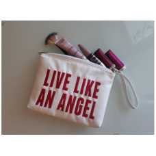 Косметичка с вышивкой Life like an angel Белая