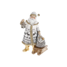Декоративная статуэтка Санта Клаус белый с золотом 24 см BonaDi 218-951