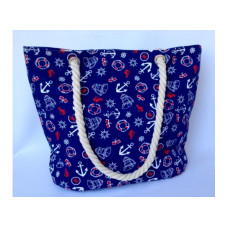 Летняя текстильная сумка для пляжа и прогулок Якоря