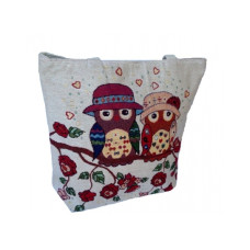Летняя текстильная сумка для пляжа и прогулок Влюбленные совы