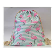 Летняя сумка-рюкзак для пляжа и прогулок Розовый фламинго