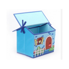 Короб Домик - органайзер для игрушек и вещей голубой