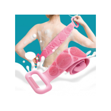 Двухсторонняя силиконовая мочалка-массажер Розовая