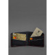 Чоловіче шкіряне портмоне 4.1 (4 кишені) чорне з червоною ниткою