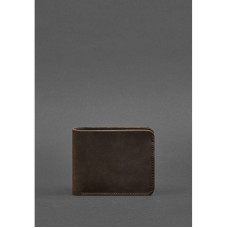 Чоловіче шкіряне портмоне 4.1 (4 кишені) темно-коричневе