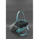 Фетрова жіноча сумка Шоппер D.D. з шкіряними бірюзовими вставками
