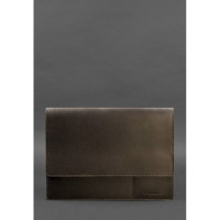 Шкіряна папка для документів А4 (на магнітах) темно-коричнева