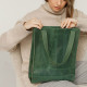 Шкіряна жіноча сумка шоппер Бетсі зелена