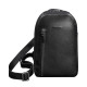 Чорний шкіряний чоловічий рюкзак  на одне плече Chest Bag