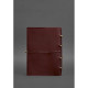 Шкіряний блокнот А4 на кільцях (Софт-бук) 9.0 в м'якій обкладинці бордовий Краст