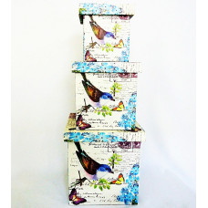 Шкатулка-коробка набор из 3-х - Птица Гранд Презент SH31383-079