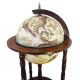 Глобус бар напольный Карта мира бежевый на коричневой основе сфера 33 см Гранд Презент 33001W-R