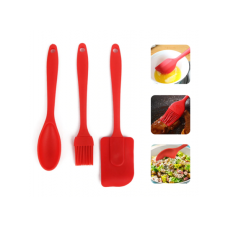 Набор силиконовых кухонных предметов из 3 шт Красный
